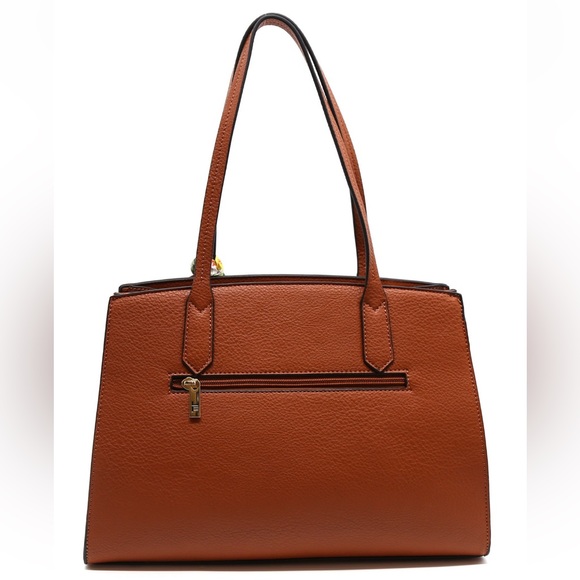 NEW London Fog Shoulder Bag with Silk Ribbon Red Floral Print - Picture 2 of 15